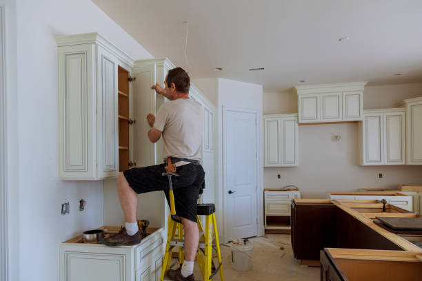 Kitchen island installation in Dover by JMT Kitchen Cabinet